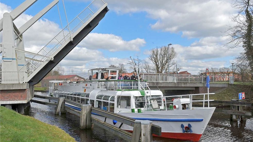 7000 Gäste sind im vergangenen Jahr mit der MS „Stadt Aurich“ über den Ems-Jade-Kanal geschippert. Foto: Archiv/Ortgies