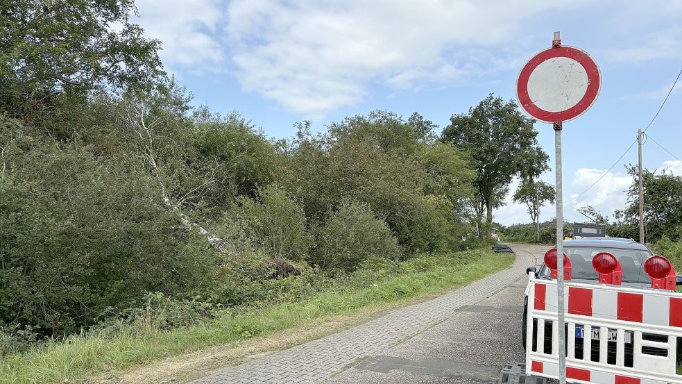 Der Ochtelburer Weg ist etwa auf Höhe des Moores voll gesperrt.