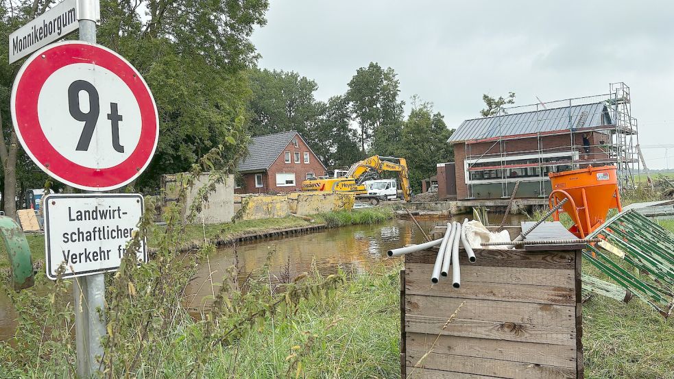 Blick auf die Baustelle am Schöpfwerk Blitz. Foto: Christin Wetzel