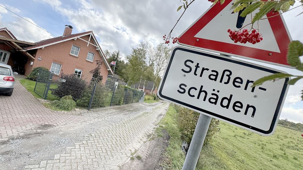 Der Alander Weg in Ostvictorbur ist in desolatem Zustand. Arbeiten an Versorgungsleitungen haben die Situation noch verschlimmert.Foto: Holger Janssen