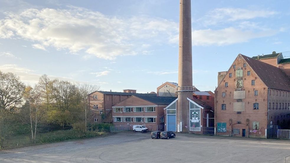 Durch den Abriss einiger Gebäude sind große Freiflächen auf dem Doornkaat-Gelände entstanden. Foto: Rebecca Kresse
