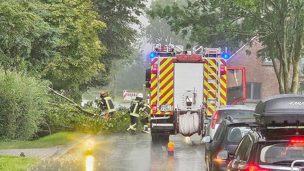Auch in der Stadt Norden rückten Mitte August die Feuerwehren zu Unwettereinsätzen aus. Foto: Archiv