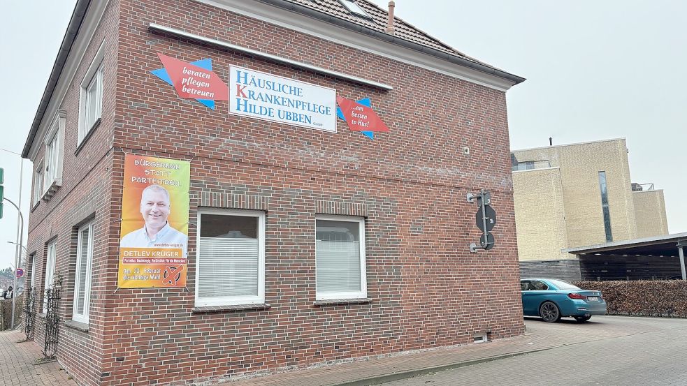 Auch der parteilose Kandidat Detlev Krüger wirbt an prominenter Stelle für seine Wahl. Foto: Mieke Matthes