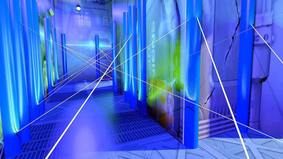 Wie ein echter Geheimagent à la „Mission Impossible“: Bei der Attraktion „Lasermission“ muss der Spieler einen Parcours überstehen und dabei den Laserstrahlen ausweichen. Foto: Space Magic