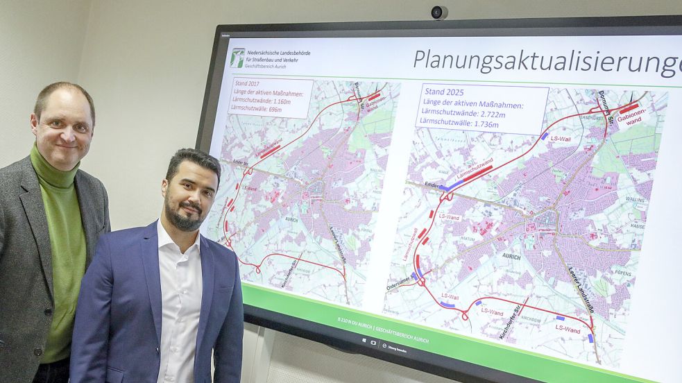 Frank Buchholz (links) und Yasin Kilic berichteten im Gespräch über Aktualisierungen der Planung.Foto: Romuald Banik