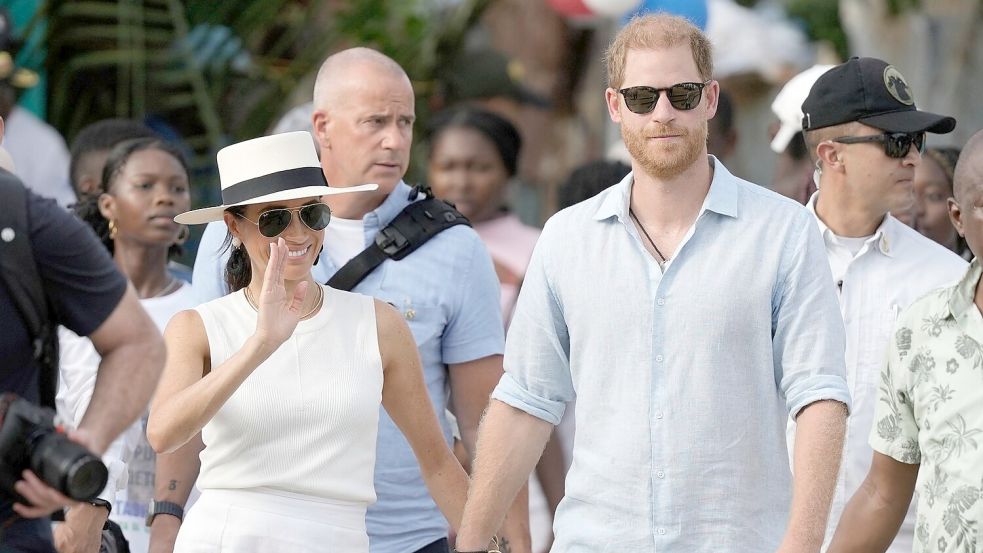 Prinz Harry und Meghan hatten ihre royalen Pflichten vor fünf Jahren abgelegt. Foto: Ivan Valencia/AP/dpa