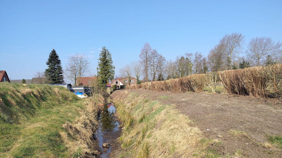 Auch südlich vom Friedhof wurde die Entwässerung ausgebaut. Foto: Karin Böhmer