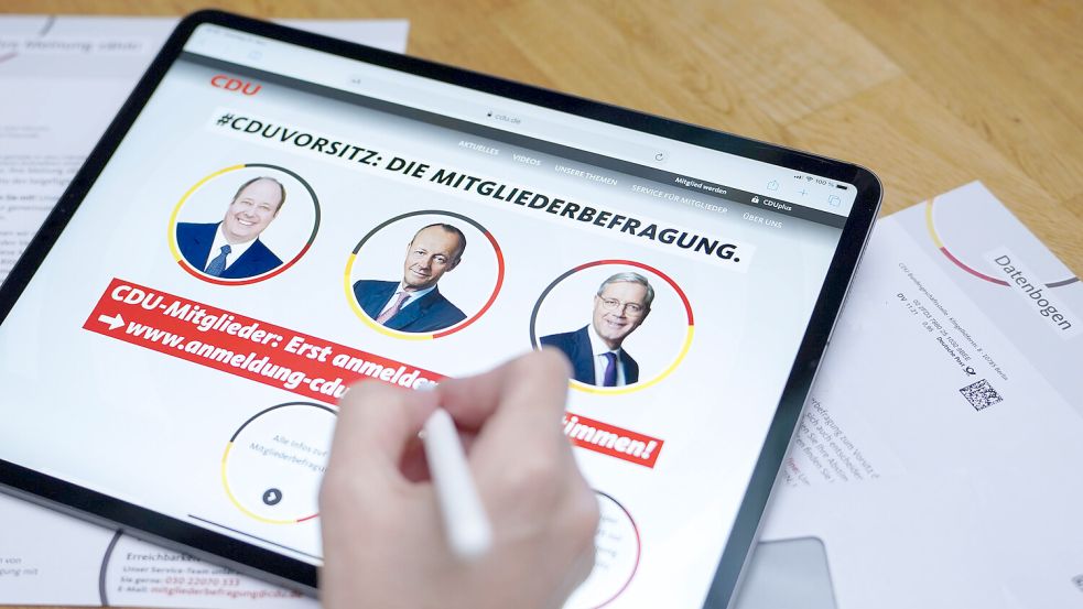 2021 stimmten die Mitglieder über den neuen Vorsitzenden ab. Gewinner Friedrich Merz: „Es hat der Partei gut getan, dass wir das gemacht haben.“ Foto: Imago/Political Moments