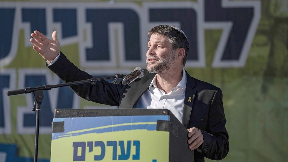 Der israelische Finanzminister Bezalel Smotrich hat sich auf einer Siedlerkonferenz im Westjordanland zur Zukunft des Gazastreifens geäußert. (Archivbild) Foto: Ilia Yefimovich/dpa