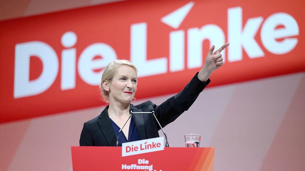 Co-Chefin Ines Schwerdtner will „die Hoffnung organisieren“. Foto: Hendrik Schmidt/dpa