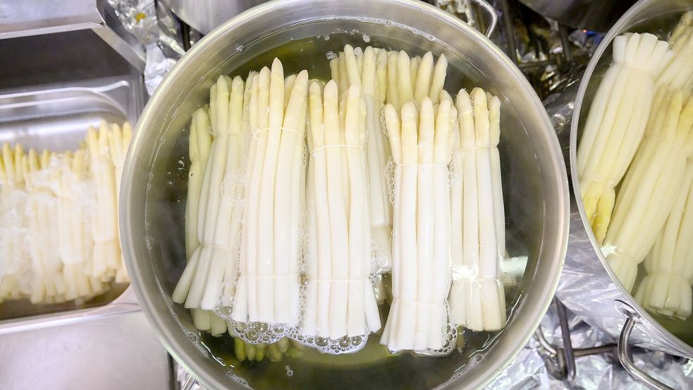 Vielen Deutschen läuft das Wasser im Mund zusammen, wenn sie gekochten weißen Spargel sehen. (Archivbild) Foto: Julian Stratenschulte/dpa