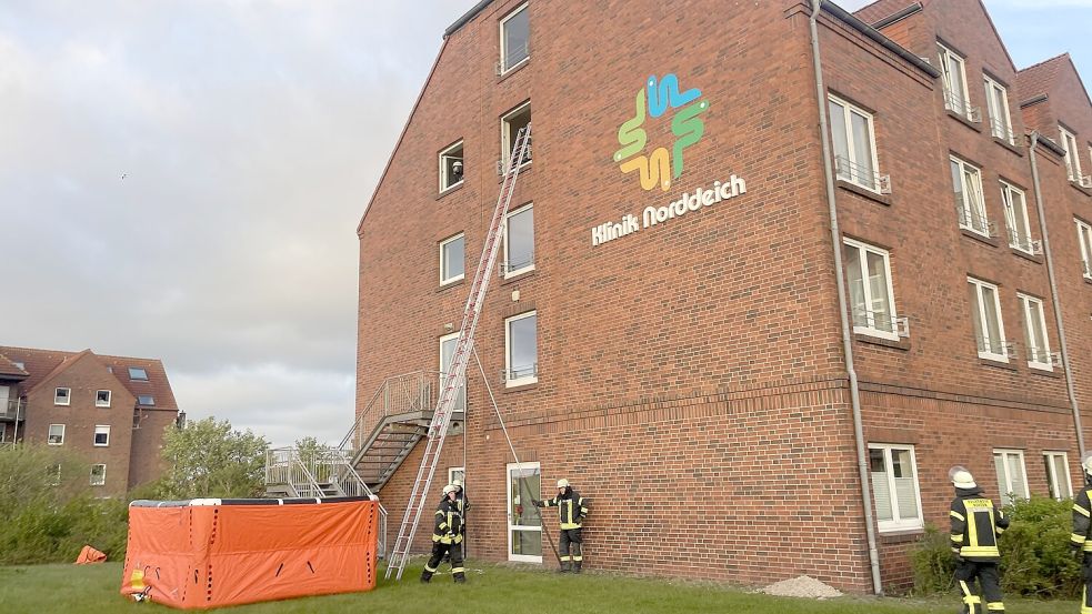 Notfallübung für die Feuerwehr Norden an der Dr. Becker Klinik Norddeich. Foto: Feuerwehr Norden