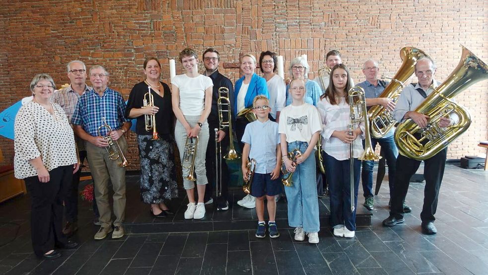 20 Bläserinnen und Bläser (hier einige von ihnen) zählt der Posaunenchor der Kirchengemeinde Rechtsupweg zurzeit. Foto: privat