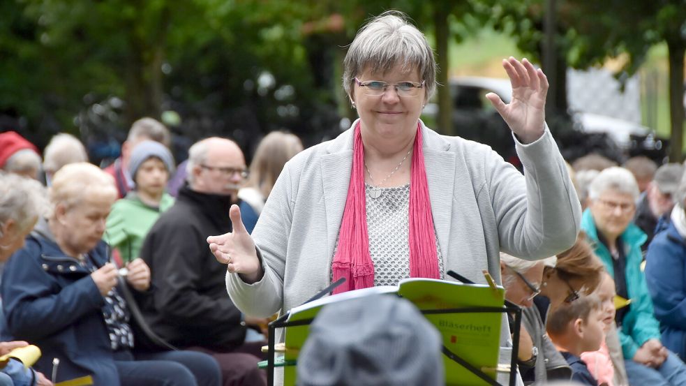 Traute Ahrends leitet den Posaunenchor Rechtsupweg seit 2005. Foto: Thomas Dirks