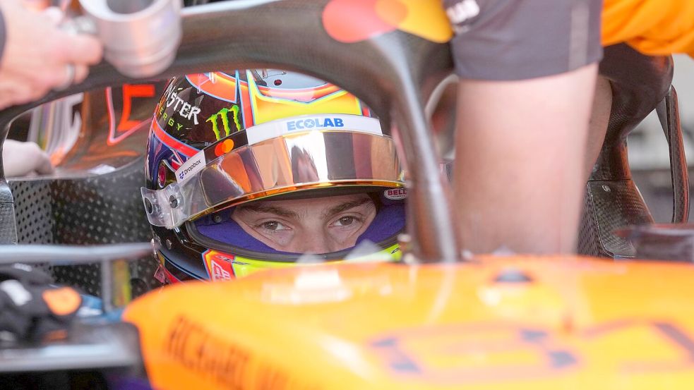 Schon wieder schnell in Imola: WM-Spitzenreiter Oscar Piastri. Foto: Antonio Calanni/AP/dpa