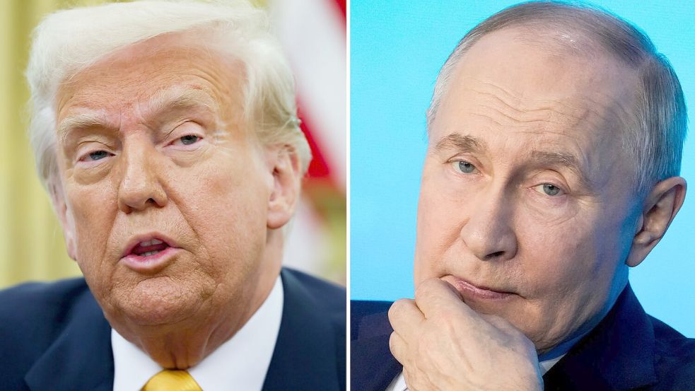 Donald Trump und Wladimir Putin wollen sich laut Trump erneut per Telefon direkt austauschen. (Archivbild) Foto: Pavel Bednyakov/AP/Pool via AP/dpa
