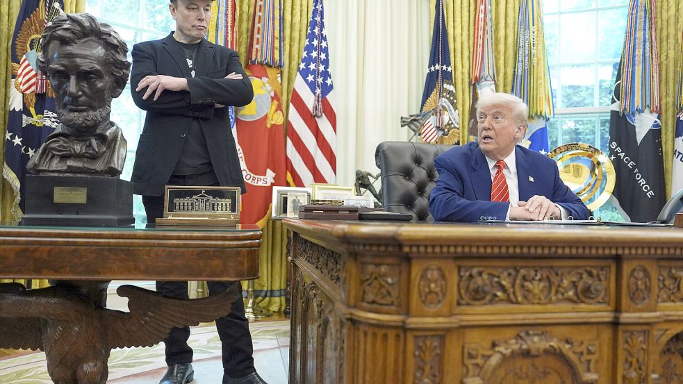 Von besten Freunden zu erbitterten Feinde? Elon Musk und Donald Trump. Foto: dpa/AP