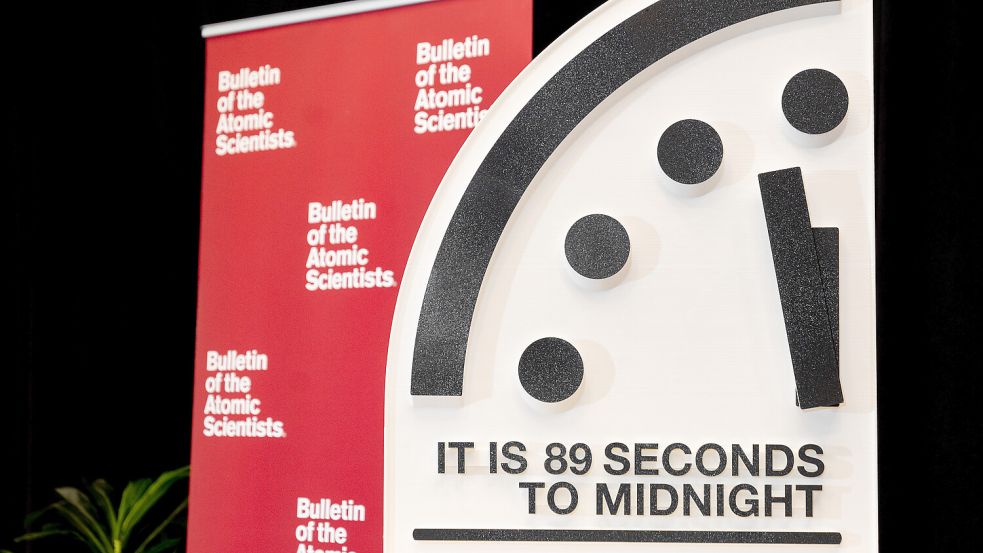 89 Sekunden vor der Auslöschung der Menschheit: Im Januar wurde die Weltuntergangsuhr um eine weitere Sekunde Richtung Apokalypse weitergedreht. Foto: Bulletin of the Atomic Scientists