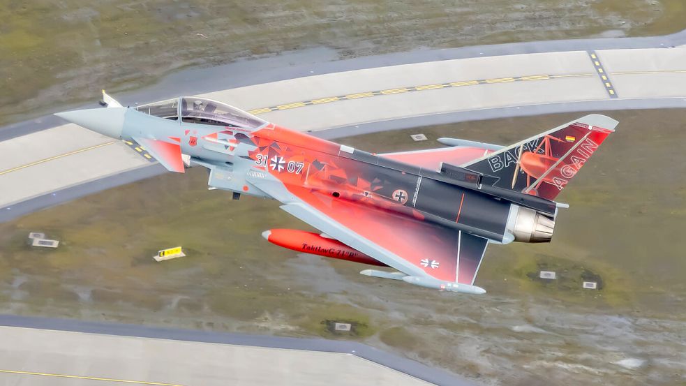 Der erste Eurofighter, der nach Wittmund zurückkommen soll. Foto: Christian Timmig/Bundeswehr