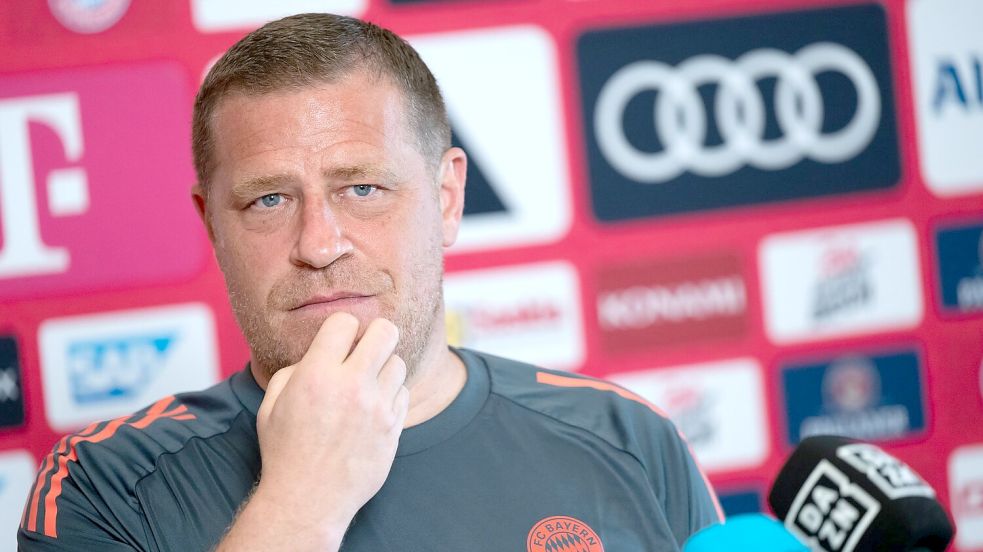 Max Eberl spricht in Orlando über Transferaufgaben und Transferpläne. Foto: Sven Hoppe/dpa