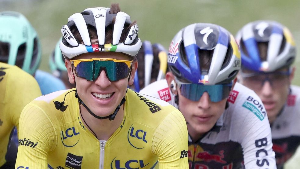 Pogacar glänzt, Lipowitz macht Hoffnung für die Tour. Foto: Anne-Christine Poujoulat/AFP/dpa