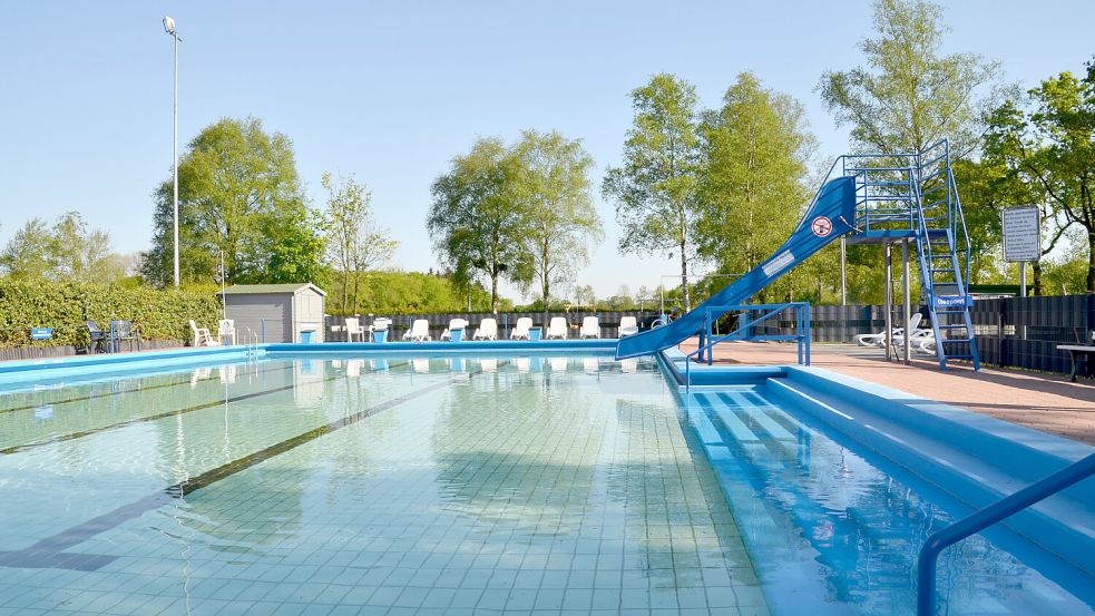 Blick auf das Becken des Freibads Holtrop. Foto: Christin Wetzel