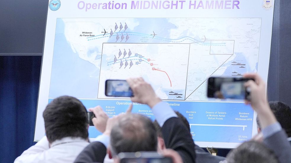 „Operation Midnight Hammer", so der Codename des US-Militäreinsatzes. Foto: dpa/AP/Alex Brandon