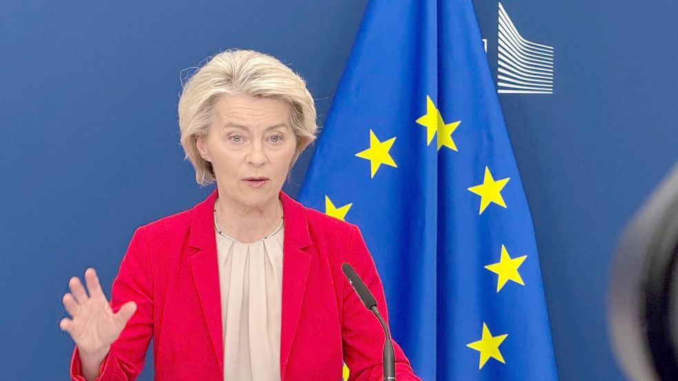 Kommisionspräsidentin von der Leyen: Die Digitalbranche fürchtet, dass die EU ihr Digitalgesetz im Zollstreit mit den USA lockert (Archivbild) Foto: Helena Dolderer/dpa