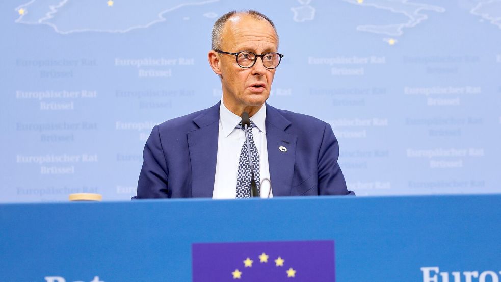 Bundeskanzler Friedrich Merz (CDU) drängt bei den Verhandlungen mit den USA auf Tempo. Foto: Omar Havana/AP/dpa
