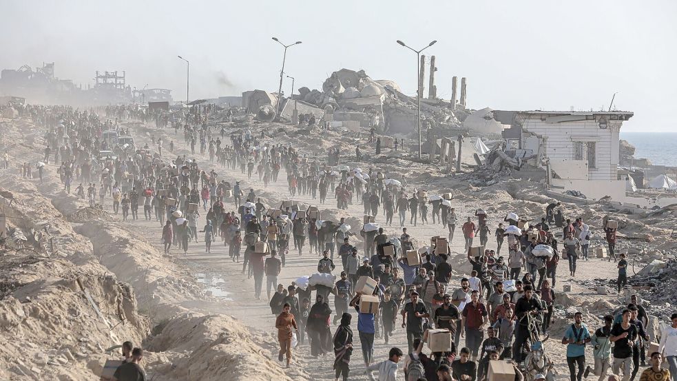 Die UN und andere Hilfsorganisationen üben scharfe Kritik am Verteilmechanismus für humanitäre Hilfe in Gaza. Foto: Omar Ashtawy/APA Images via ZUMA Press Wire/dpa