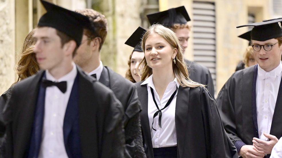 Planmäßig würde die belgische Kronprinzessin Elisabeth ihr Masterstudium im Mai 2026 beenden. (Archivbild) Foto: Laurie Dieffembacq/Belga/dpa