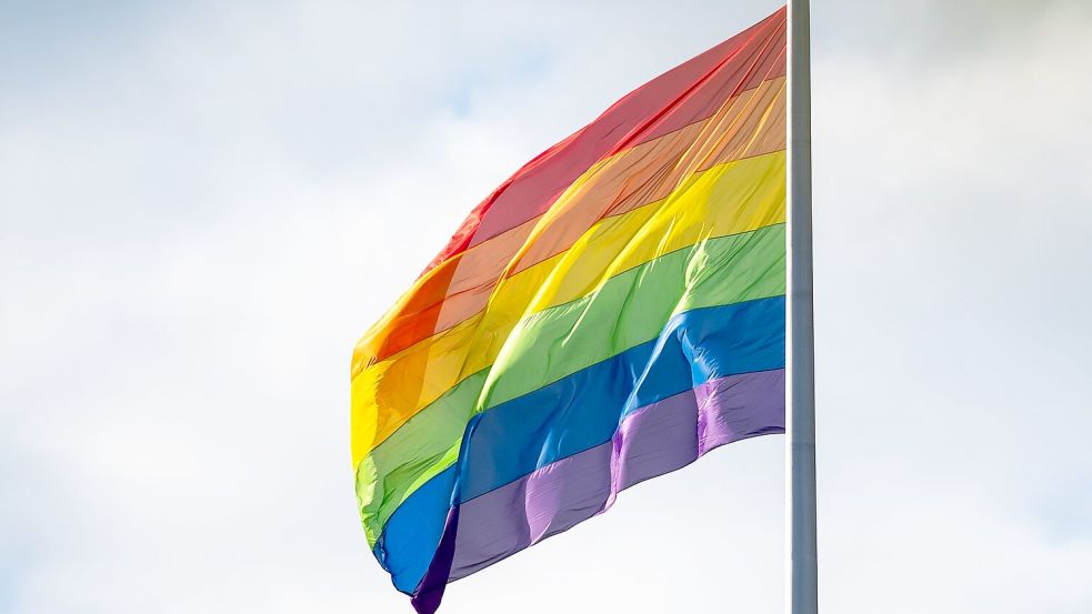 Bundeskanzler Merz möchte die Regenbogenflagge am Bundestag nur an einem Tag gehisst sehen. (Archivbild) Foto: Christophe Gateau/dpa