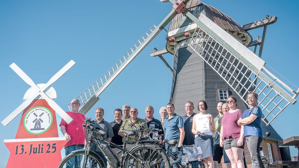 An der Mühle in Coldinne stellten die Organisatoren die Mühlentour 2025 vor. Foto: Folkert Bents