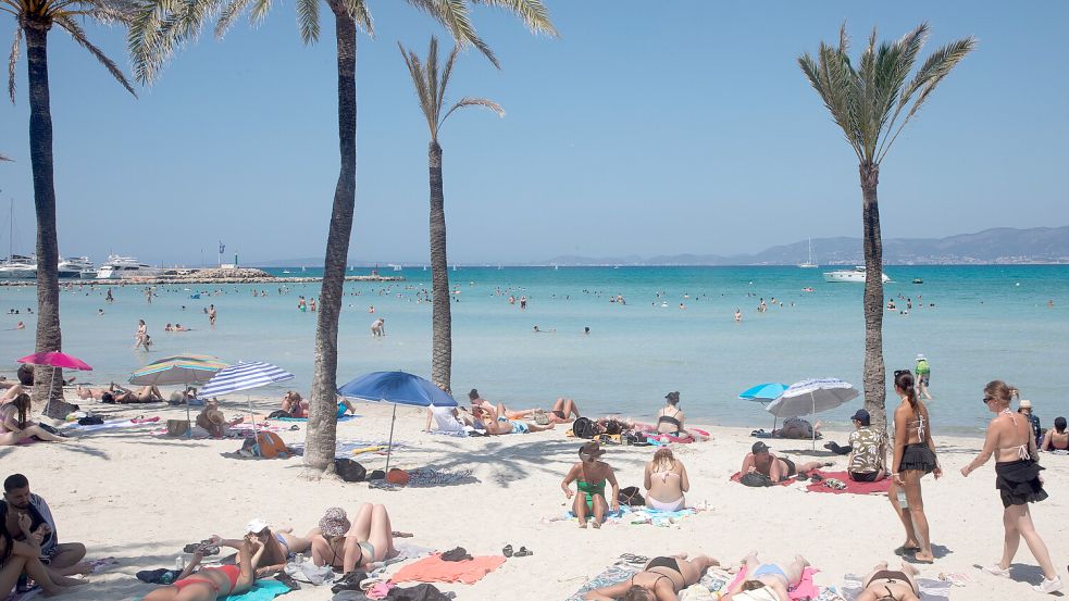 Relaxen am Strand: Das könnte im Juli auf Mallorca problematisch werden. Foto: dpa/Clara Margais