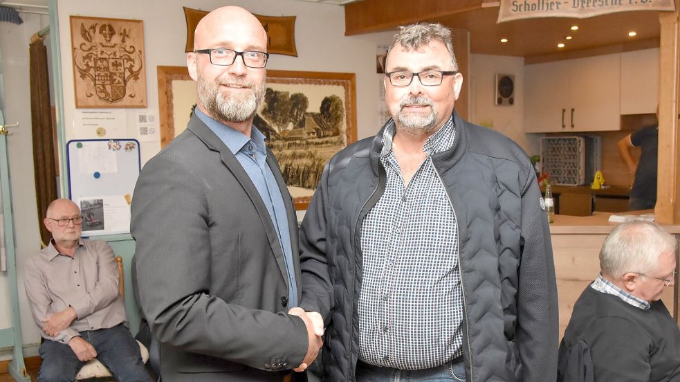 Upgant-Schotts Bürgermeister Günter Winter (rechts) mit seinem neuen Stellvertreter Volker Vienna. Foto: Thomas Dirks