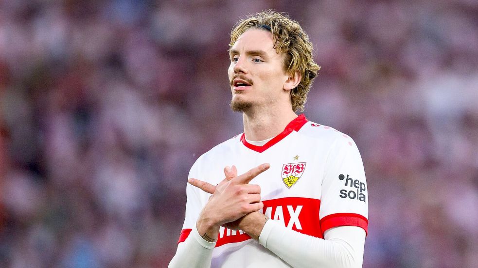Stürmer Nick Woltemade vom VfB Stuttgart wird vom FC Bayern umworben. Foto: Tom Weller/dpa