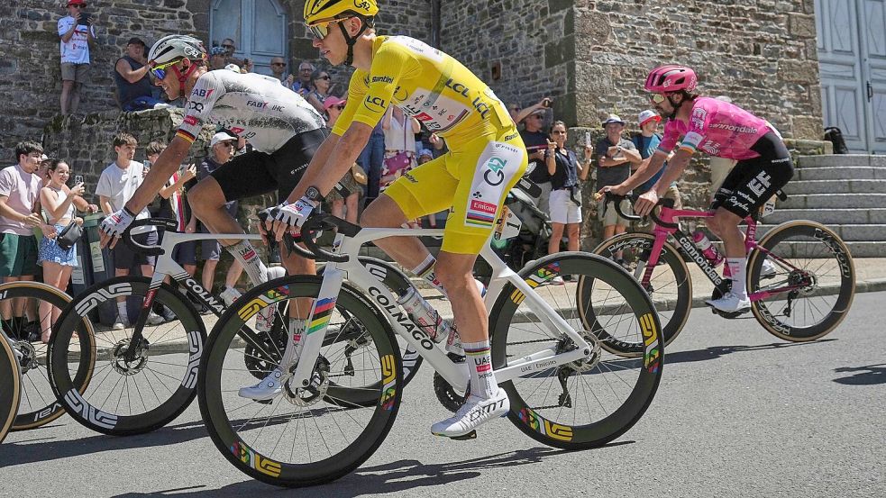 Hatte einen ruhigen Tag: Tadej Pogacar Foto: Thibault Camus/AP/dpa