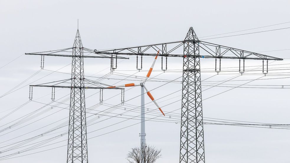 Damit der Windstrom bis zum Stromnutzer kommt, sind Stromleitungen nötig - das ist eine teure Sache. Foto: Philipp von Ditfurth/dpa