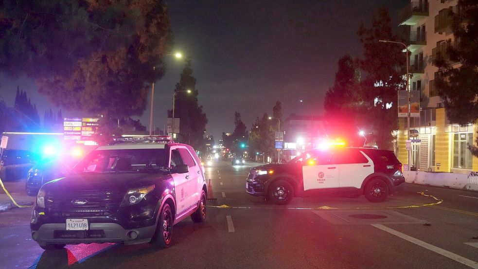 Viele Menschen wurden verletzt, als ein Auto vor einem Club in Hollywood in die Menge fuhr. Foto: Damian Dovarganes/AP/dpa