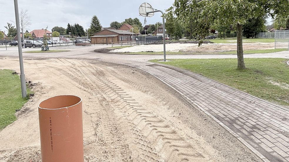 Teile des Schulhofes werden ebenfalls erneuert. Foto: Aiko Recke