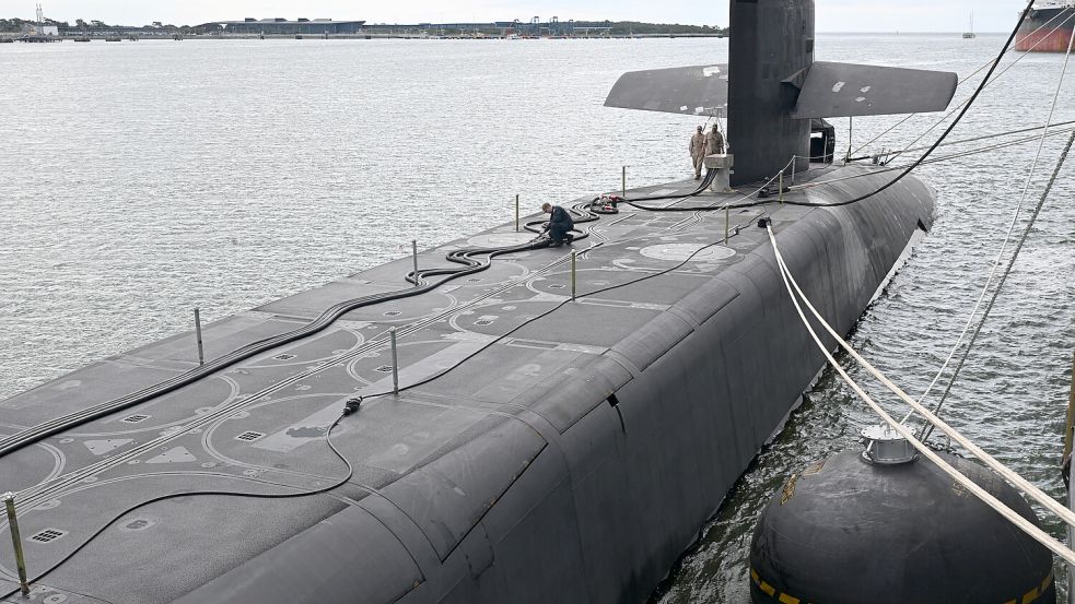 Atom-U-Boot „USS Ohio“: Die USA verlegen zwei nukleargetriebene U-Boote in Richtung Russland. Welche Boote das sind und wohin sie geschickt werden, ist vorerst unklar. Foto: AAP/Darren England