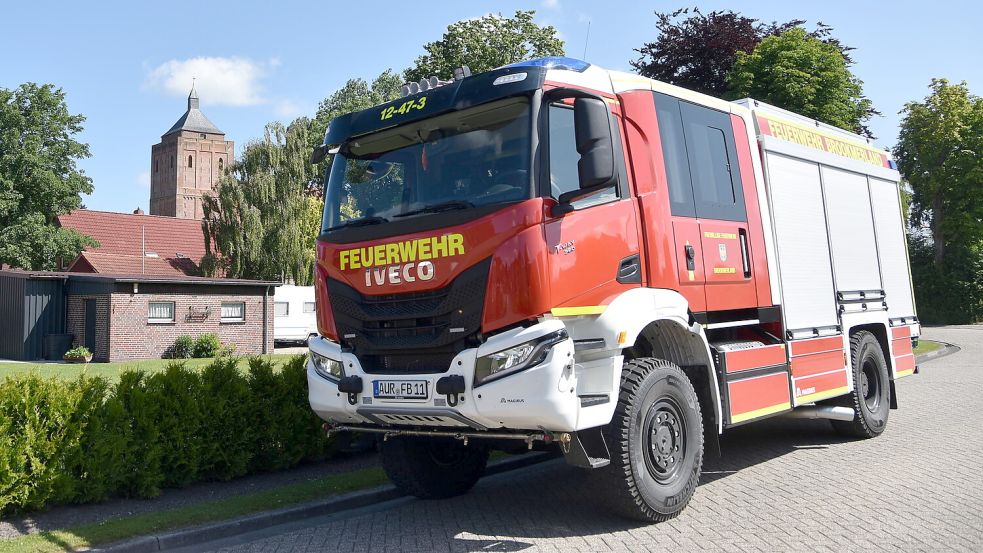 Das neue Löschfahrzeug 20 der Feuerwehr Brookmerland kam im Juni ins Brookmerland, wo es offiziell in Osteel stationiert ist. Foto: Thomas Dirks