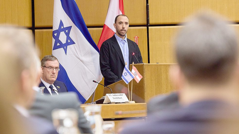 Tal Shoham macht seit seiner Freilassung auf die Zustände in der Hamas-Gefangenschaft aufmerksam – hier bei einer Rede vor der UNO. Foto: IMAGO/photonews.at