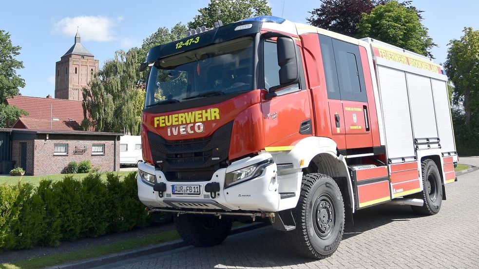 Das neue Löschfahrzeug 20 der Feuerwehr Brookmerland kam im Juni ins Brookmerland, wo es offiziell in Osteel stationiert ist. Foto: Thomas Dirks