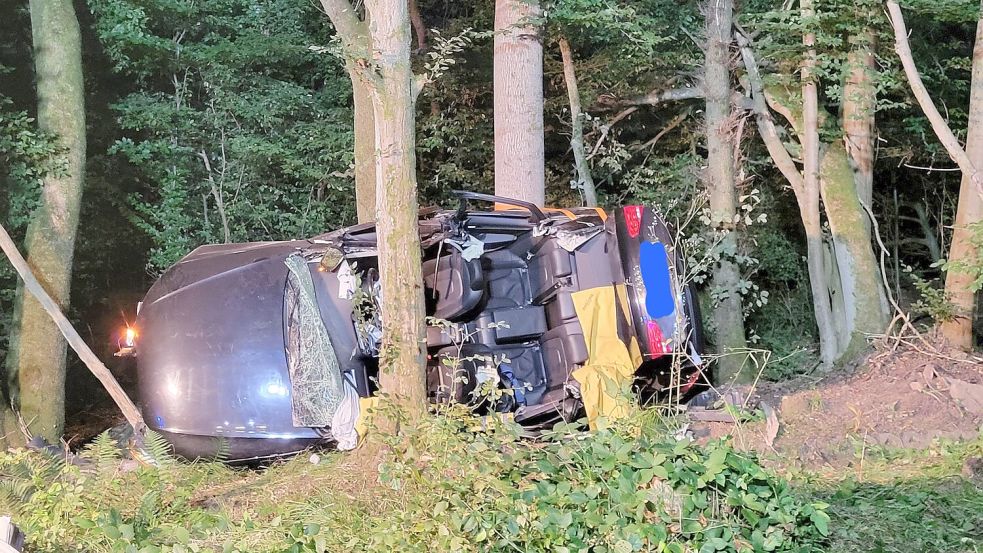 Bei den Insassen des Wagens handelte es sich um zwei Ehepaare. Foto: Feuerwehr Reinhardshagen/dpa