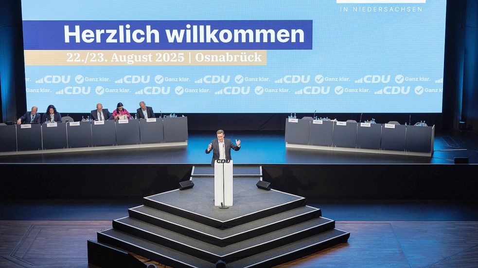 Der Landesparteitag der CDU findet dieses Jahr in der OsnabrückHalle statt. Foto: dpa/ Friso Gentsch