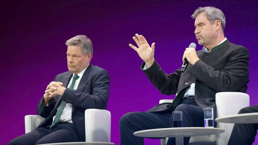 Ziemlich beste Feinde: Robert Habeck und Markus Söder. (Archivbild) Foto: Sven Hoppe/dpa