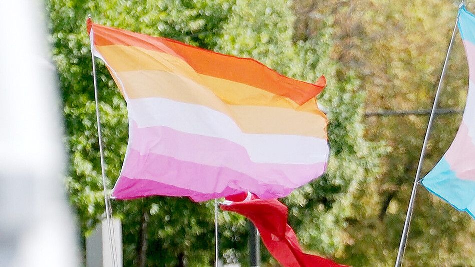 Die Flagge für Lesben. Foto: DPA