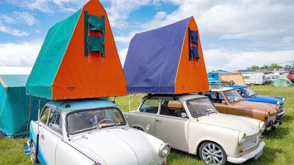 Das Trabant-Treffen in Anklam gibt es seit 30 Jahren. (Archivbild) Foto: Stefan Sauer/dpa