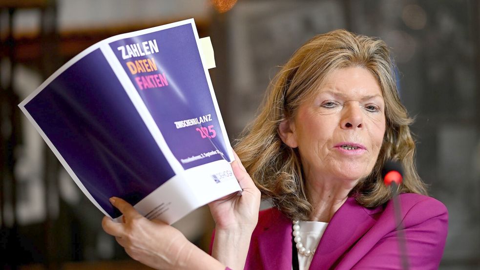Dehoga-Hauptgeschäftsführerin Ingrid Hartges präsentiert die Halbjahreszahlen der Branche. Foto: Britta Pedersen/dpa